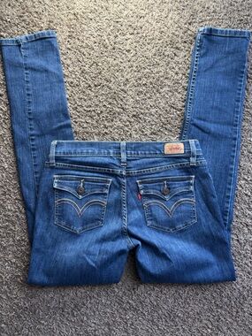 Levi's too superlow 524 Blue Classic Back-Pocket Skinny Jeans Jeans